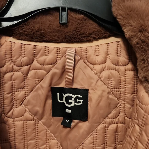 Leather Sherpa Baseball Jacket NWT UGG W Augusta Sherpa Baseball
